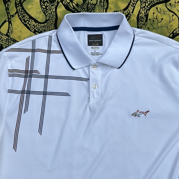 Greg Norman for Tasso Elba play dry golf polo white size large - Picture 3 of 4